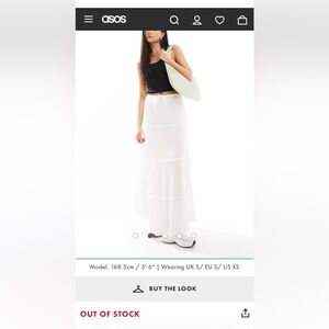 Pull&Bear White Tiered Maxi Skirt